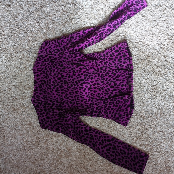 Betsey Johnson Purple leopard print peplum jacket - Picture 2 of 5